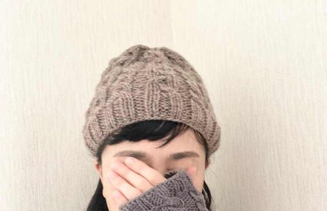 mite miteえん帽　モカベージュ　S　ミテ　作家　ハンドメイド　えん帽子 mite miteえん帽 モカベージュ S ミテ 作家 ハンドメイド えん帽子
