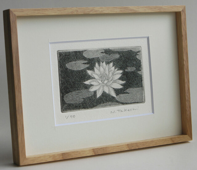 額付き銅版画作品　title「寂しがりやのレノン」 額付き銅版画作品 title「寂しがりやのレノン」 額付き銅版画