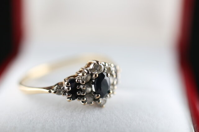 傑作 ゴールド 英国 1993年 ビンテージ サファイア ヴィンテージ 指輪