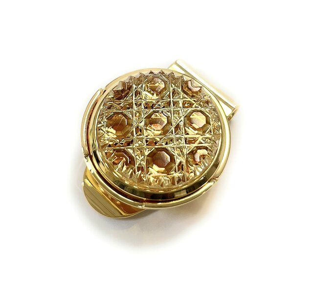 東京切子ゴルフマーカー 光籠目 アンバー・ゴールド | iichi