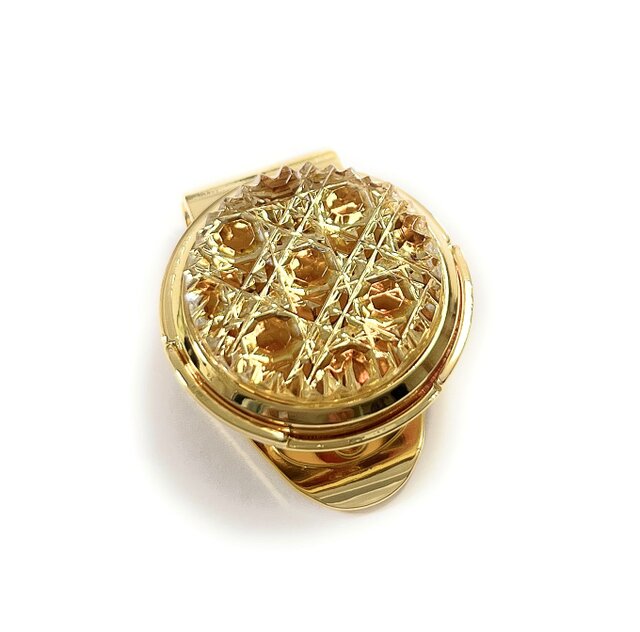 東京切子ゴルフマーカー 光籠目 アンバー・ゴールド | iichi