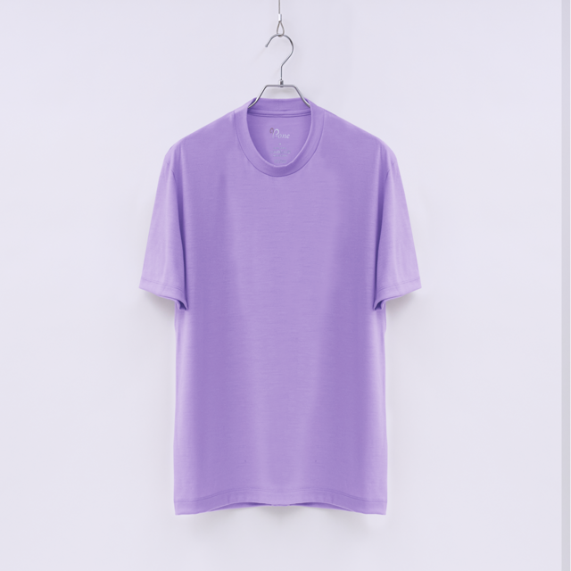 【ユニセックス】C BASIC　メリノウールTシャツ　(850ラベンダー　Sサイズ)