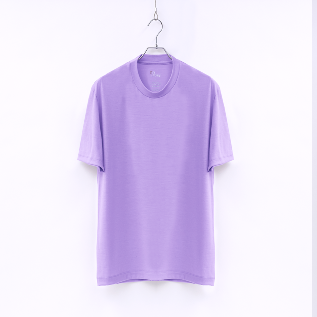 【ユニセックス】C BASIC　メリノウールTシャツ　(850ラベンダー　Mサイズ)