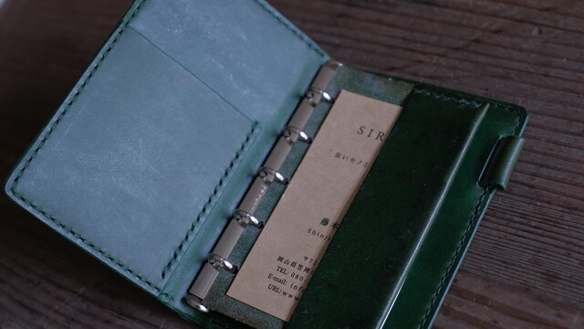 マイクロ5システム手帳　イタリアンレザー　ハンドメイド 小さなシステム手帳《 マイクロ5｜イタリアの革 ブッテーロ