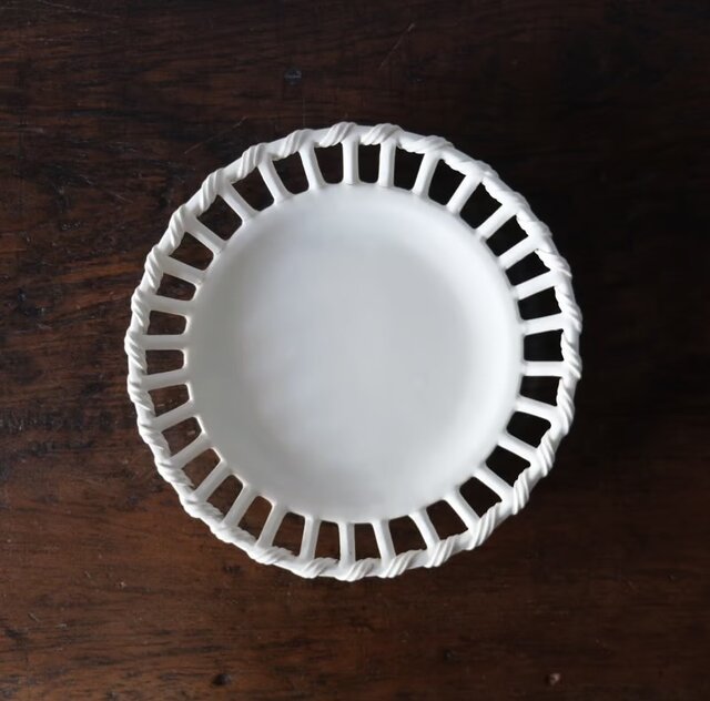 19世紀初頭 ファイアンスフィーヌ パニエ皿 平皿 φ21cm フランス
