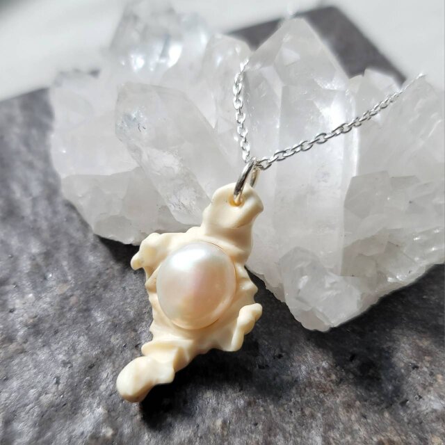 鹿の角 真珠のネックレス#3