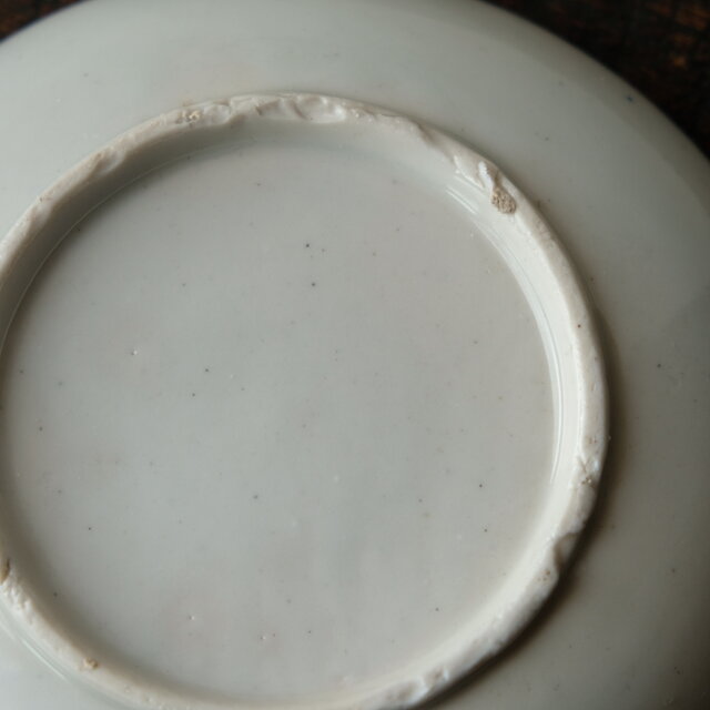 青と緑◇芍薬で素敵。伊万里 印判中皿 骨董・antiques 古道具 丁寧な