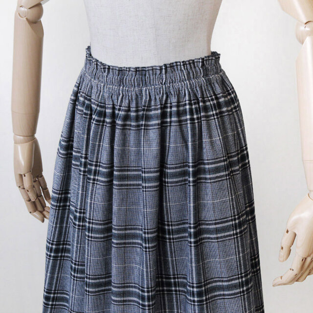 スカート丈78cmタータンチェックロングスカート　巻きスカート　カレッジモード
