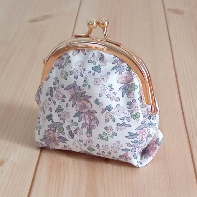 リバティ　ミニがま口ポーチ　6.9cm口金　アクセサリーケース　コインケース　花柄　クリスタベル　ピンク　　511