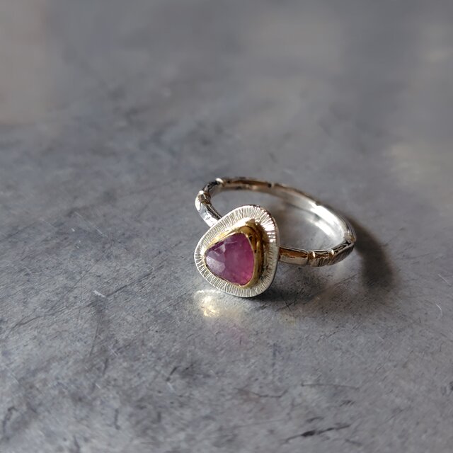 非加熱ルビーシルバーリング#9