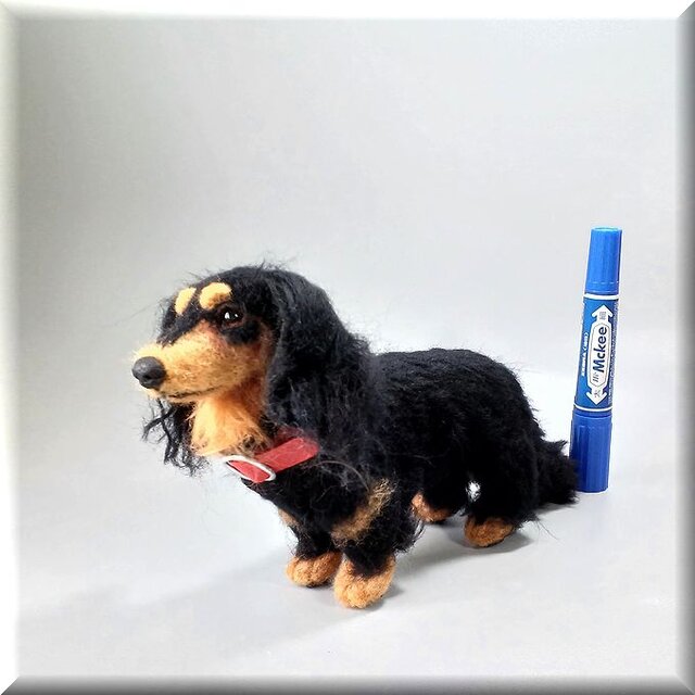 羊毛フェルト 犬 ダックスフンド ハンドメイドミニチュアダックス