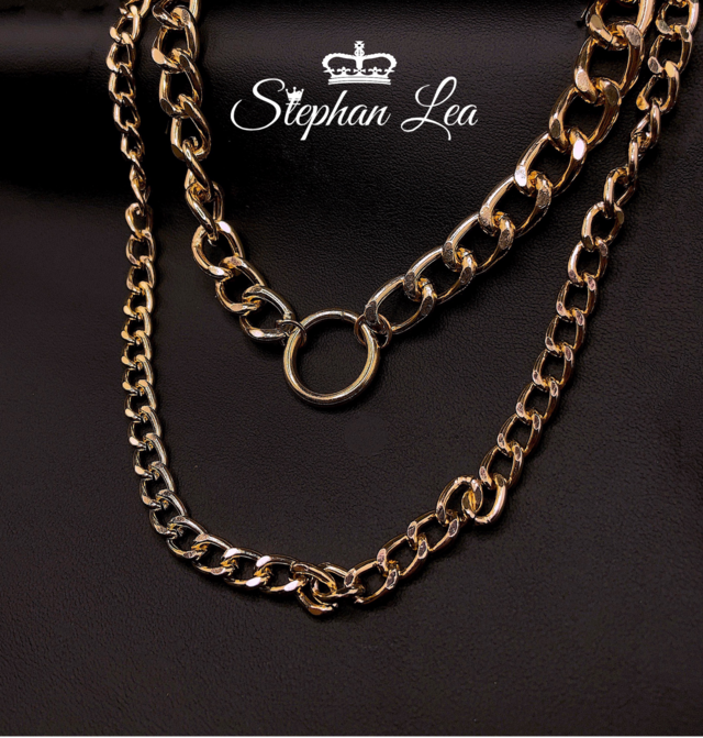 ◆Stephan Lea◆男女兼用アレルギー対応〜ゴールドレイヤードフープチェーンネックレス