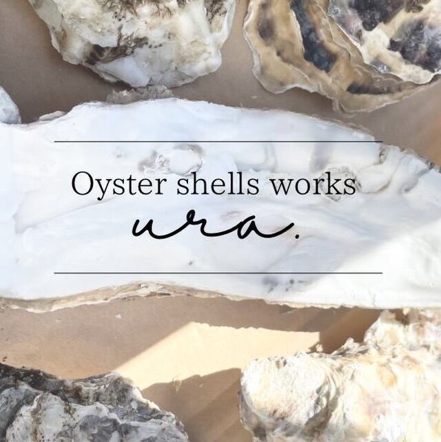 oyster shell stainless longchain necklace 牡蠣殻×金継 ロング