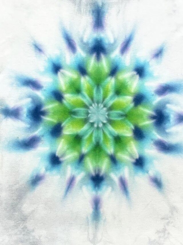 タイダイ染め 長袖Tシャツ Mサイズ 曼荼羅 グレー ムラ染め HD20-42