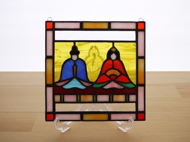 ステンドグラス ミニパネル ひな人形 15cm | iichi 日々の暮らしを