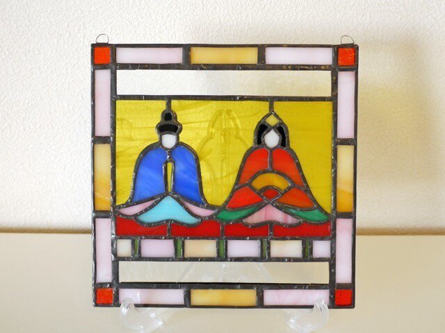 ステンドグラス ミニパネル ひな人形 15cm | iichi 日々の暮らし