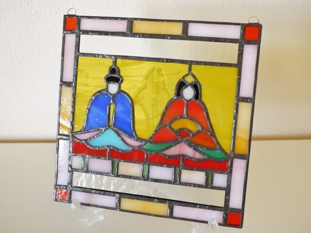 ステンドグラス ミニパネル ひな人形 15cm | iichi 日々の暮らし