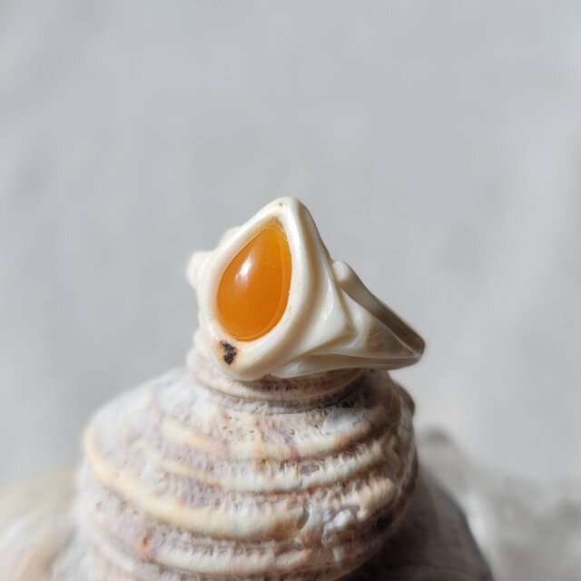 鹿の角 オレゴンキャラメルオパールのリング 約13.5号