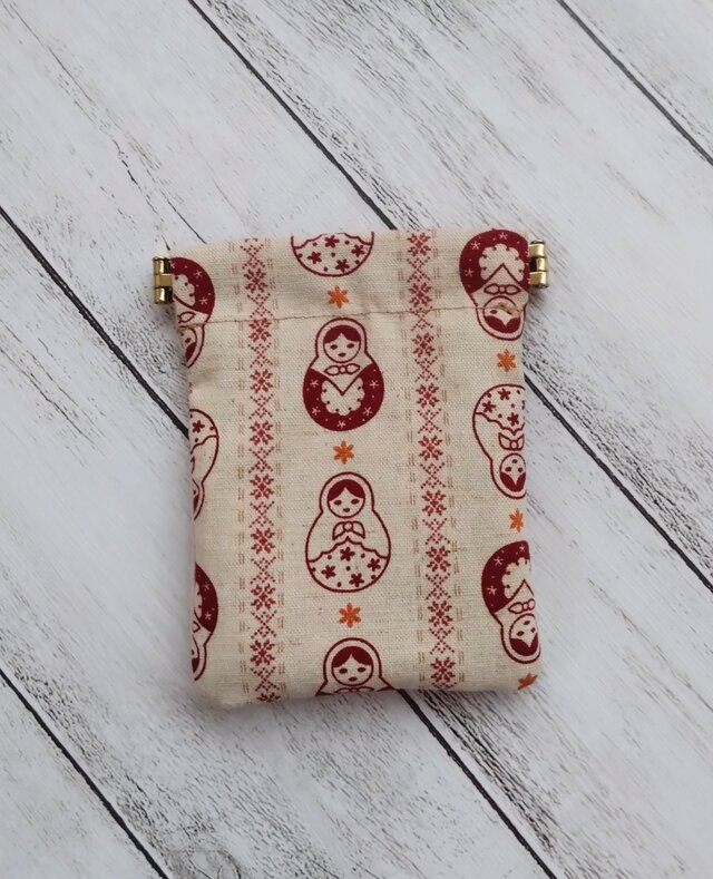 ミニポーチ　バネ口金　マトリョーシカ