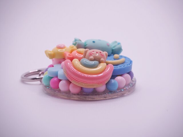 クマウサドーナツ ハンドメイド スイーツデコ キーホルダー 【公式通販】