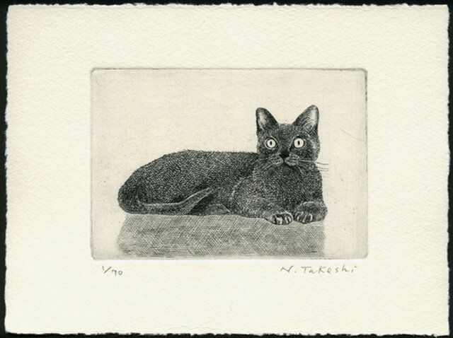 依頼者優先購入作品1 猫の額付き銅版画　センチメンタル猫 it-652882f9f0e47-1200.jpg
