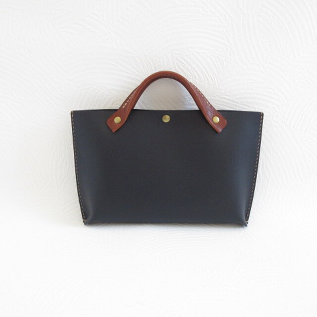 《牛革》小さくお出掛け♪ミニマルトート・ネイビー・スムース・0519