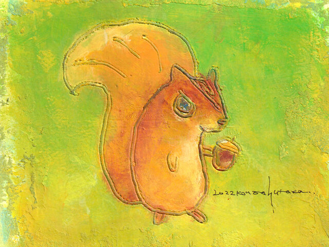 リス3（額縁付き） | iichi 日々の暮らしを心地よくするハンドメイドや