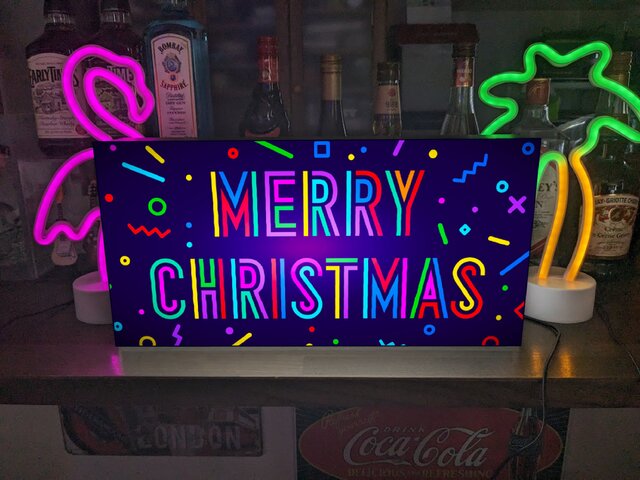 【Lサイズ】クリスマス イルミネーション サンタクロース 店舗 自宅 パーティー イベント 看板 置物 雑貨 ライトBOX