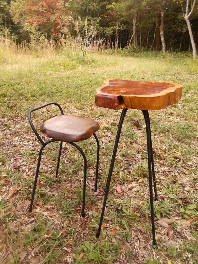 カイズカイブキアイアンカフェテーブルイスセット10-14