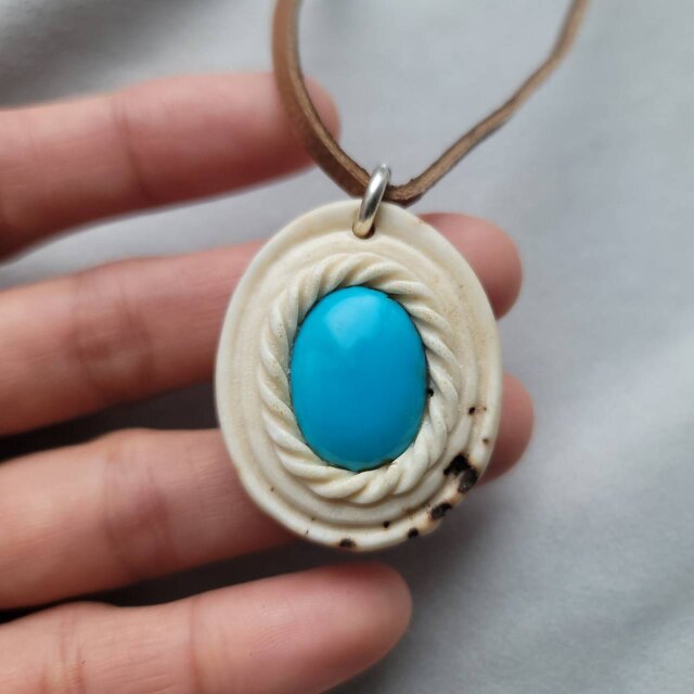 鹿の角 スリーピングビューティターコイズのペンダント#3 | iichi 日々