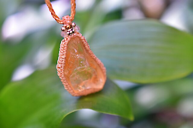 艶やかな黄金☆シトリン原石 マクラメネックレス1277 | iichi 日々の