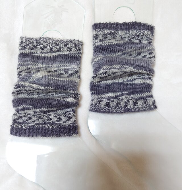 手編み靴下 ショートウォーマー sock yarn 104