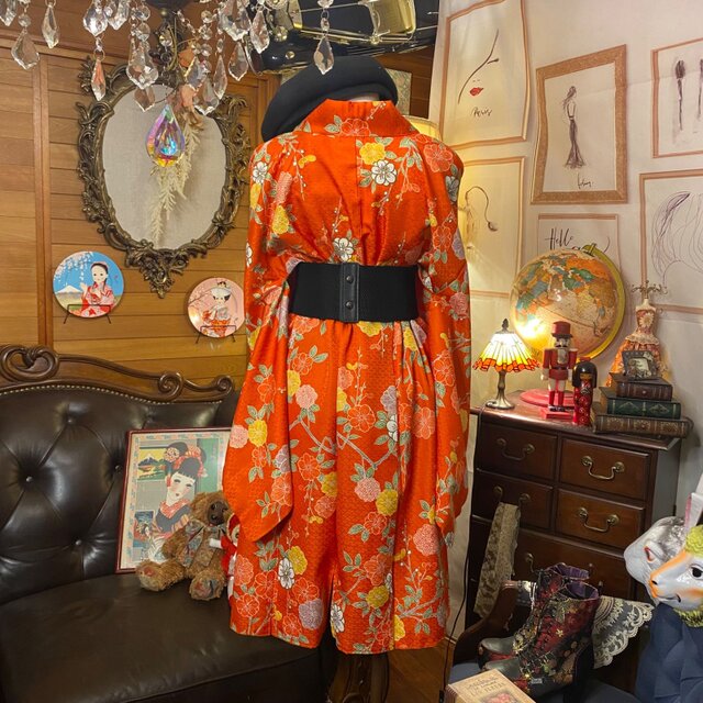 【お値下げしました！】和風リメイクにオススメ！着物2枚セット 着物 二部式 2部式 セパレート セットアップ ハンドメイド リメイク