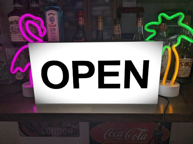 Lサイズ 文字変更無料】OPEN オープン 営業中 開店 ウェルカムボード