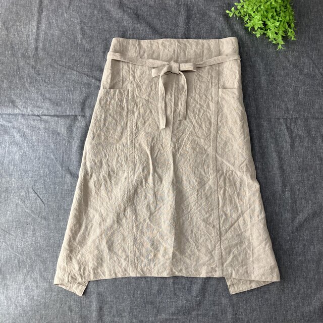 ソムリエエプロン　ベルギーリネン２５番手　キナリ