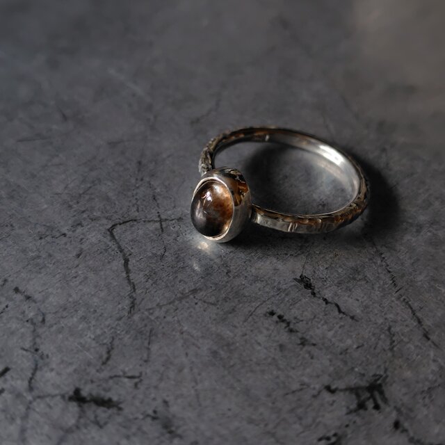 アクアマリンサンストーンシルバーリング#11