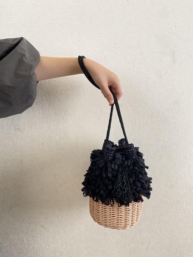 1点在庫あり】「モカ」籐とかぎ針編みのバッグMeggBag poche /かご