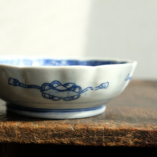 412『瀬戸 花唐草文 皿』 /骨董品 古美術 古道具 アンティーク 412