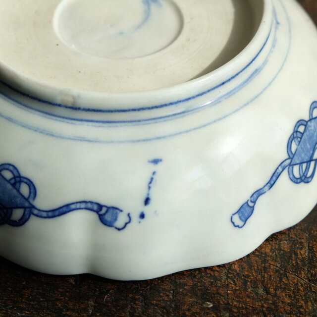 細かな花唐草で素敵◇瀬戸焼 花文印判膾皿 骨董品 antiques 丁寧な