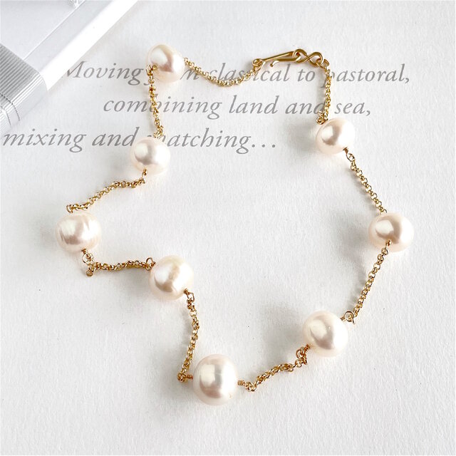 真珠のネックレス ナバホ パール ネックレス 8mm シルバー925 インディアンジュエリー