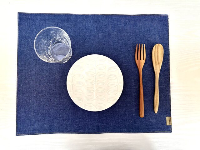 いちご様　確認用　ランチョンマット　40×60 2枚　格子　デニム　ブルー いちご様 確認用 ランチョンマット 40×60 2枚 格子 デニム ブルー