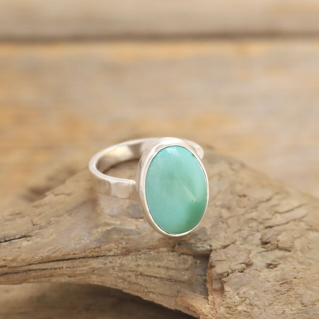 Natural Green Turquoise Ring 天然グリーンターコイズのリング