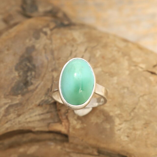 Natural Green Turquoise Ring 天然グリーンターコイズのリング