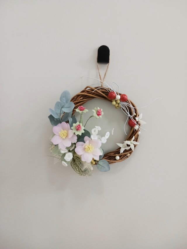 染め布花＊ナチュラルなひなぎくのリース | iichi 日々の暮らしを