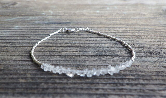 sv925*Harkimer & Karen Silver Dainty Bracelet 氷粒のカレンシルバー