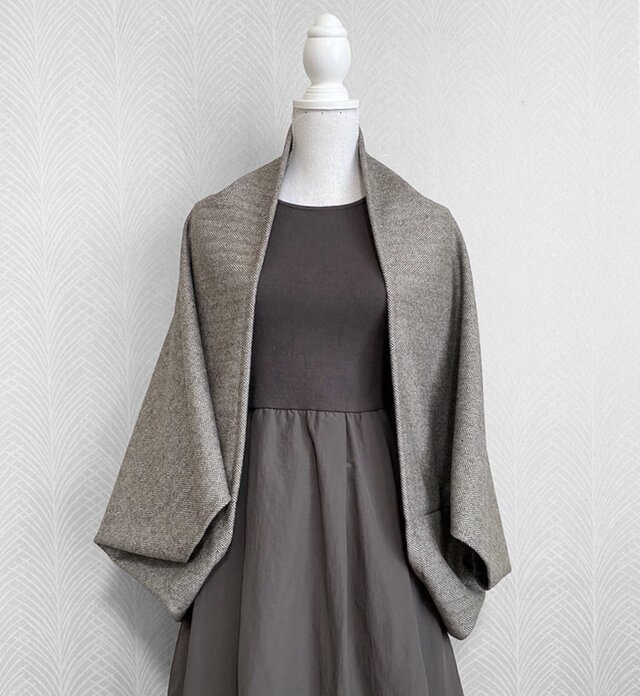 カシミヤ混ウール◇ブラウン◇ヘリンボン生地◇おすすめ品