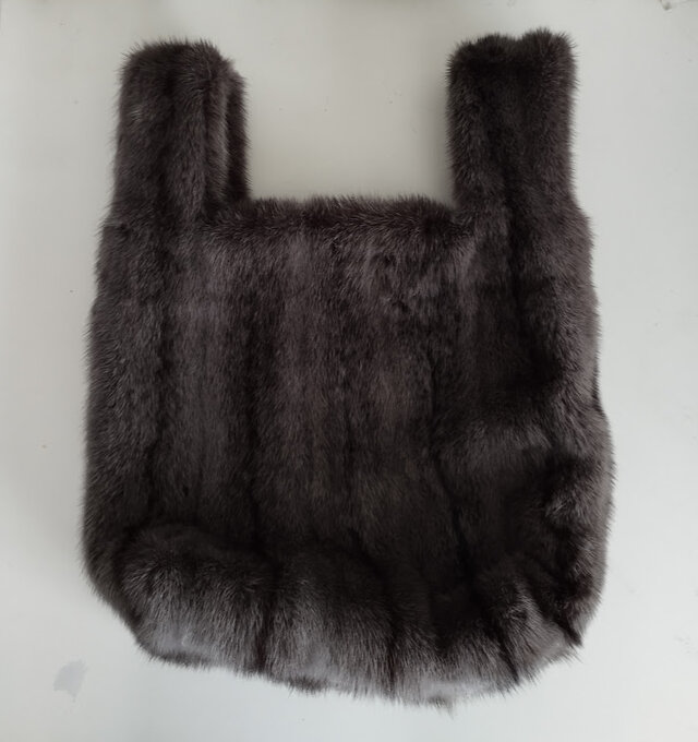 new antique fur ¶ ☆超限定1点もの☆パープルグレー染めクロスミンク