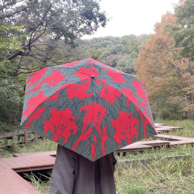 未使用【ラルフローレン】 レア！晴雨兼用折りたたみ傘 レッドカラー