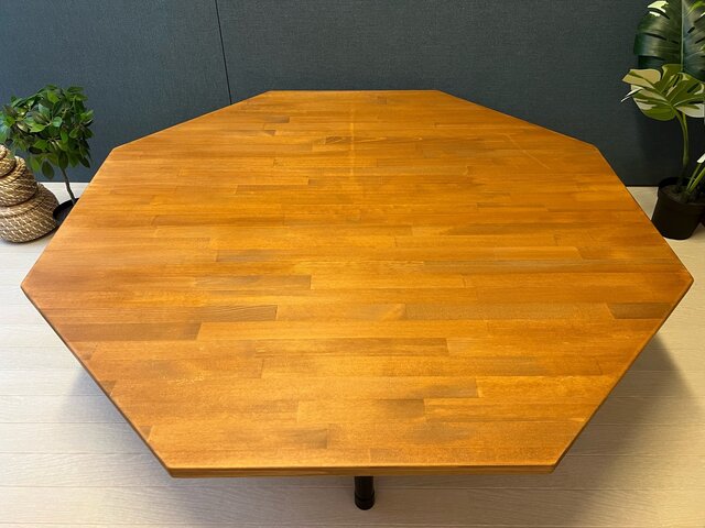 送料無料】 ローテーブル 8角 120cm パイン オーク塗装