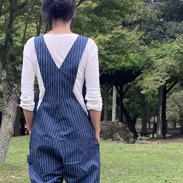 50〜60年代ビンテージテイスト ユニセックス岡山ストライプデニム